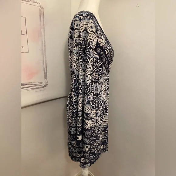 Venus Long Sleeve Dress Size S Blue Floral - Picture 7 of 11